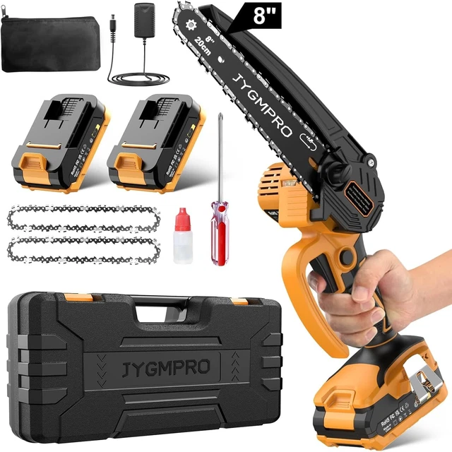 MINI CHAINSAW 8 Inch, Cordless Chainsaw Brushless Motor with 2×2.0AH ...