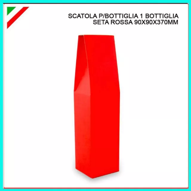 Scatola Porta Bottiglia Cartone Rossa 90 X 90 X 370 Mm, Bottiglie Vino Spumante