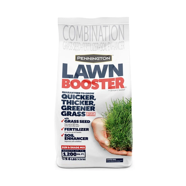 Lawn Booster Sun & Shade Mix Grass Seed & Fertilizer 9.6 lb