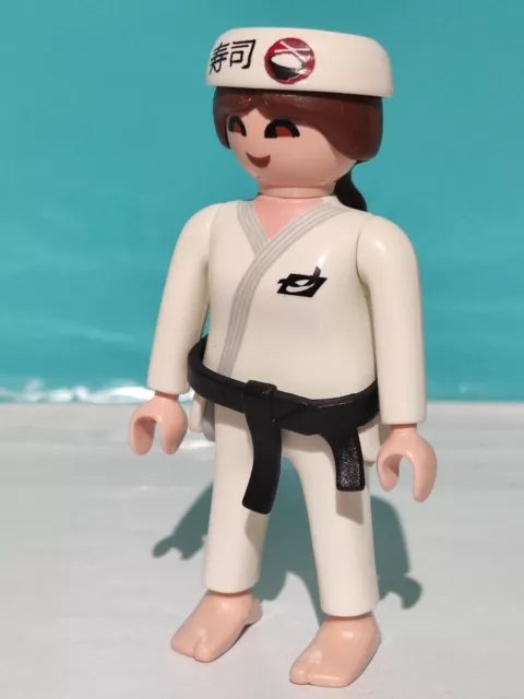 Playmobil Figure Femme Karateka Yudoka Taekwondo Yudo Karate Ceinture Noire