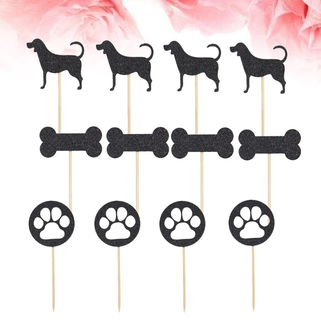 12 Pcs Bamboo Man Footprint Cake Decor Birthday Toppers Cakes