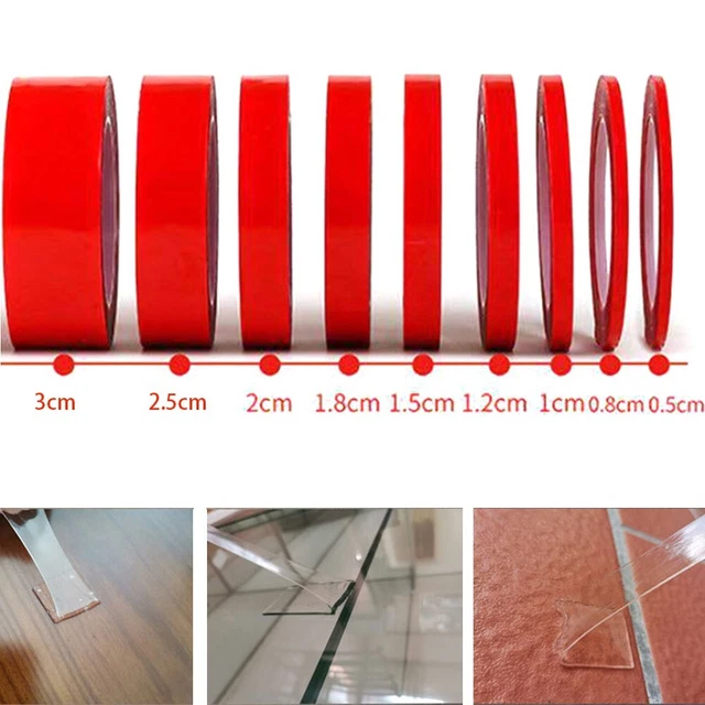 Práctica cinta lateral doble acrílico transparente resistente al calor extraíble