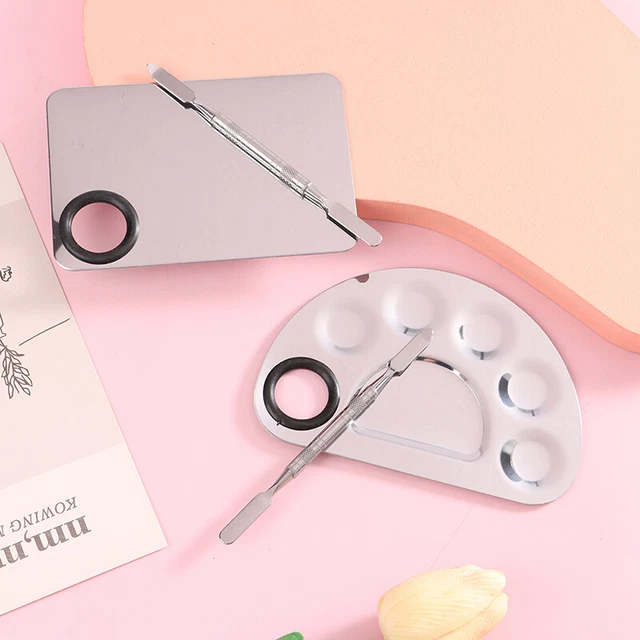 Mezclador de maquillaje arte en uñas esmalte placa mezcladora de sombra de ojos paleta ~~