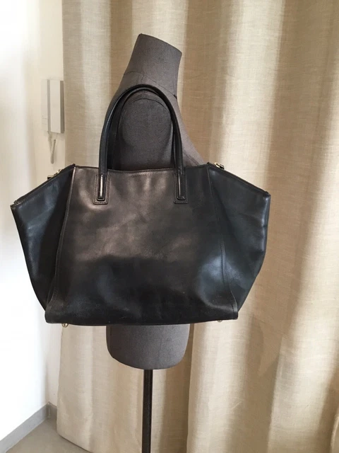 Très Beau Et Authentique Grand Sac Cuir Noir Visconti Gerard Darel