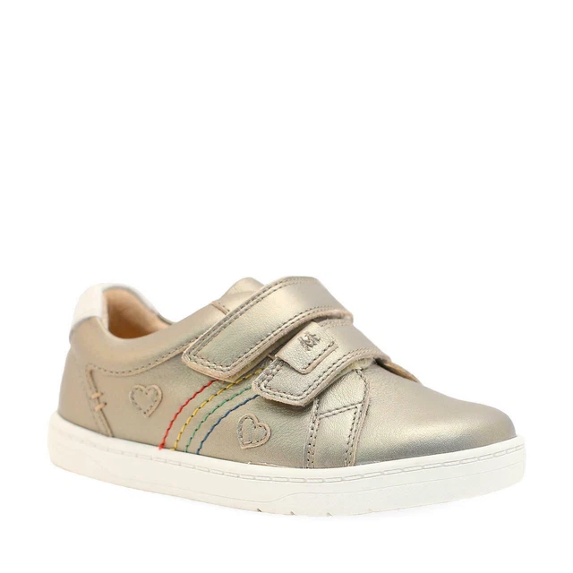 Prime scarpe StartRite Fantasy per ragazze oro metallo pelle chiusura touch 10 F