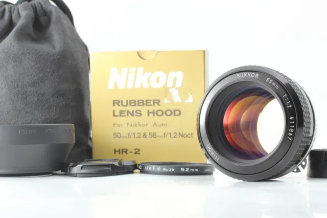 [Near MINT+++ w/ Hood] Nikon Ai Nikkor 55mm f/1.2 MF Standard Lens From JAPAN