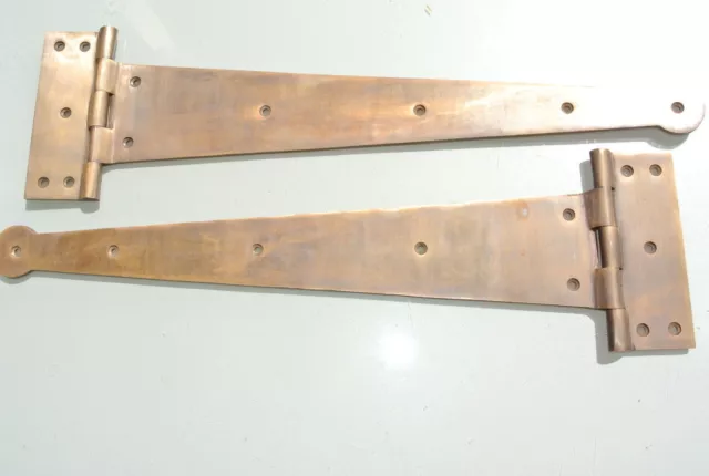 2 massive hinges vintage aged style solid Brass DOORS BOX very heavy 18" long B
