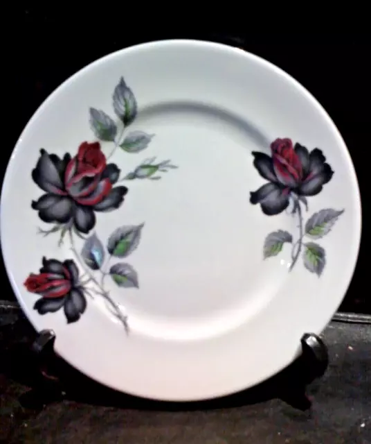 Vintage Royal Albert Masquerade Trio Cup Saucer Tea Plate Black Rose Gothic Mint 2