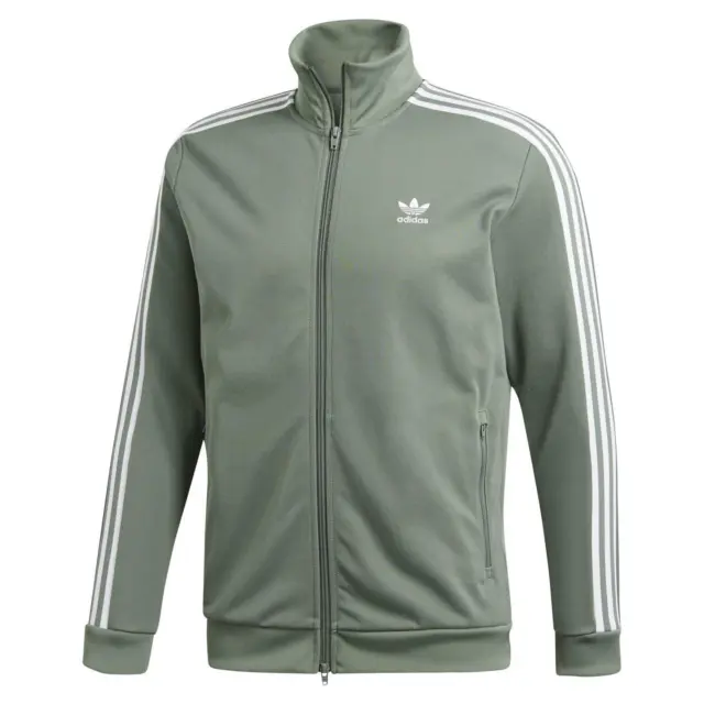 Adidas Originali Beckenbauer Pista Giacca Traccia Top Verde Rétro UOMO Full Zip