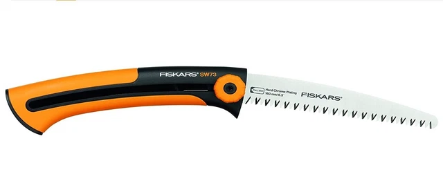 Fiskars Handsäge für frisches Holz, Grobzahnung, Sägeblattlänge: 16 cm.