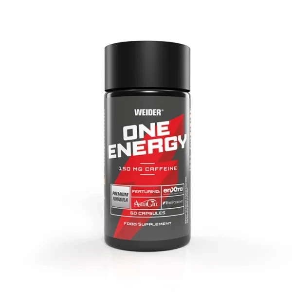 328,4 €/kg cápsulas de cafeína Weider One Energy dosis alta 60 cápsulas I Booster