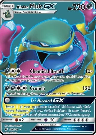Alolan Muk GX 138/147 ultra seltene Pokémonkarte (brennende Schatten)