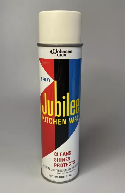 VINTAGE JOHNSON WAX JUBILEE KITCHEN WAX SPRAY CAN GREAT GRAPHICS AND COLORS