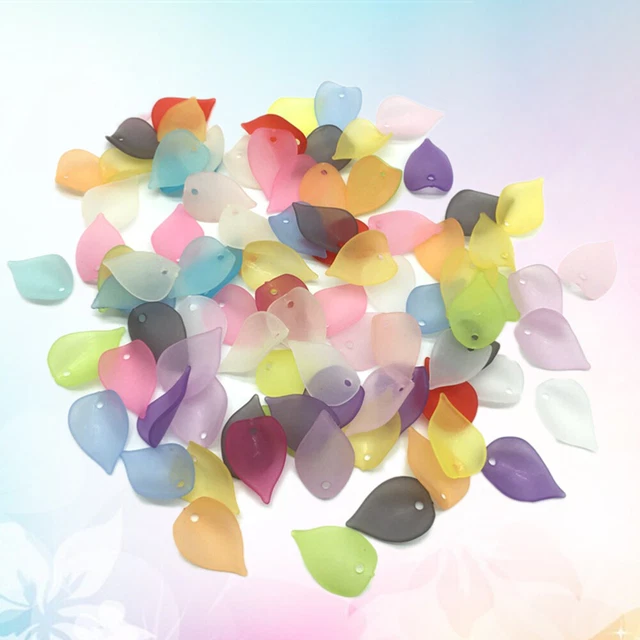 560 Pcs Pétales Acryliques Mélangés Charmes De Boucle D'oreille Feuille