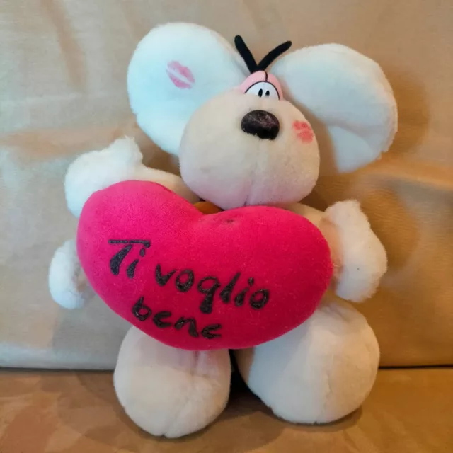 Peluche pupazzo topo Diddle Diddol con cuore Ti voglio bene 24 cm