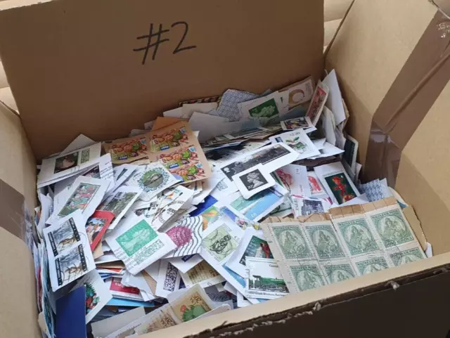 1.9kg Box of world wide stamps (mainly GB) from a charity kiloware # 2