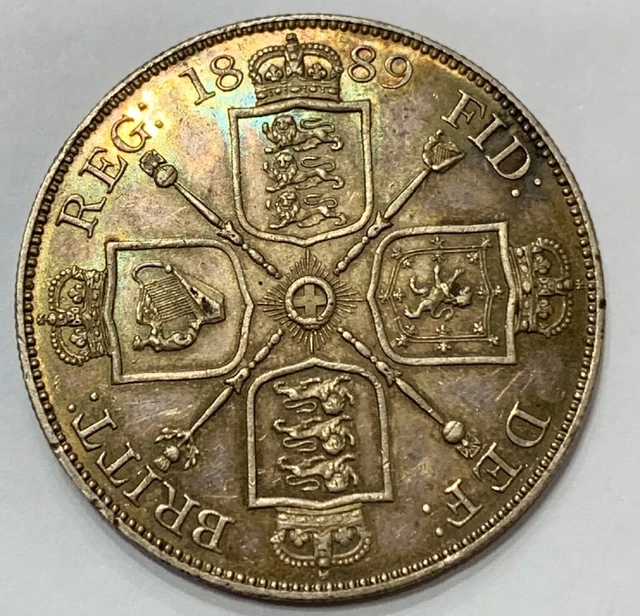 Great Britain Victoria Double Florin 1889 Very Attractive