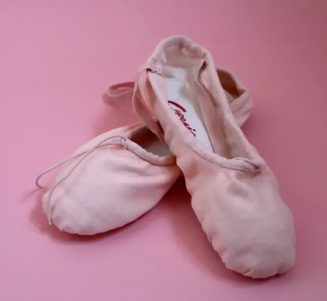 Capezio Pro Canvas Pink Split Sole Ballet Shoes UK 8.5 US 11 New