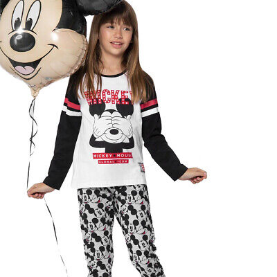 Pigiama ragazza Mickey Mouse Disney in Caldo cotone 54389 Z929