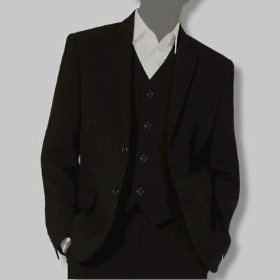 $110 Calvin Klein Big Boys Black Solid Suit Blazer Stretch Jacket Size 20