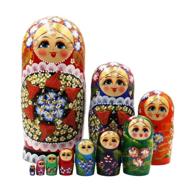 10 Pieces Matryoshka Wishing Gift Children Toys Cute Stacking Doll Set Nesting