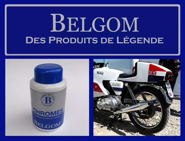 BELGOM CHROME, DONNEZ DE L' ECLAT ET DE LA PROTECTION A VOS CHROMES. MOTO 250 ml