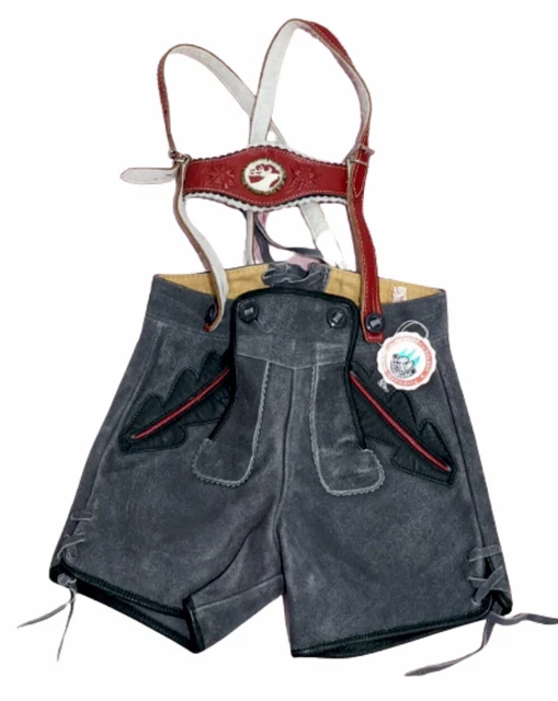 Pantaloncini vintage bavaresi tedeschi in pelle 2-3 anni EUR 92