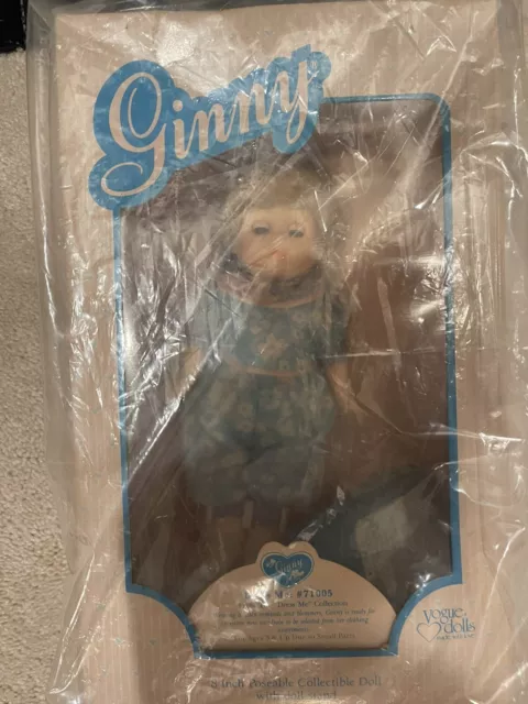 1950's Vogue Ginny Hard Plastic Bent Leg Walker with Tagged Dress and Sleep Eyes