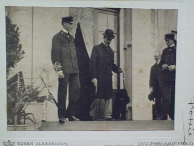 King Christian IX of Denmark with Grandsons & Dog Danish Royalty Postcard Old