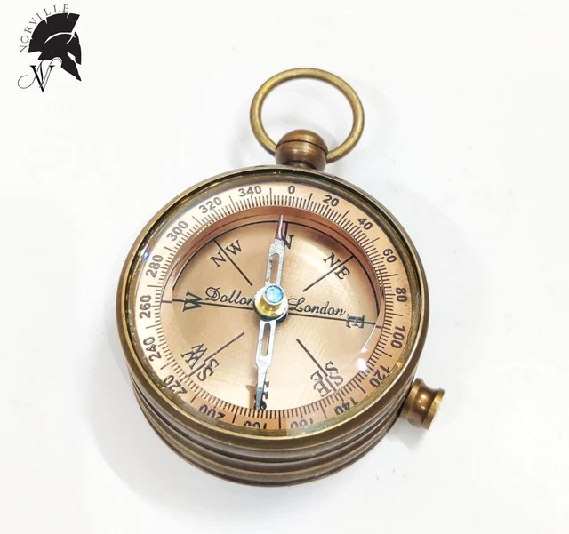 Antique Vintage Brass Dollond London Compass Nautical Marine Vintage Collectible