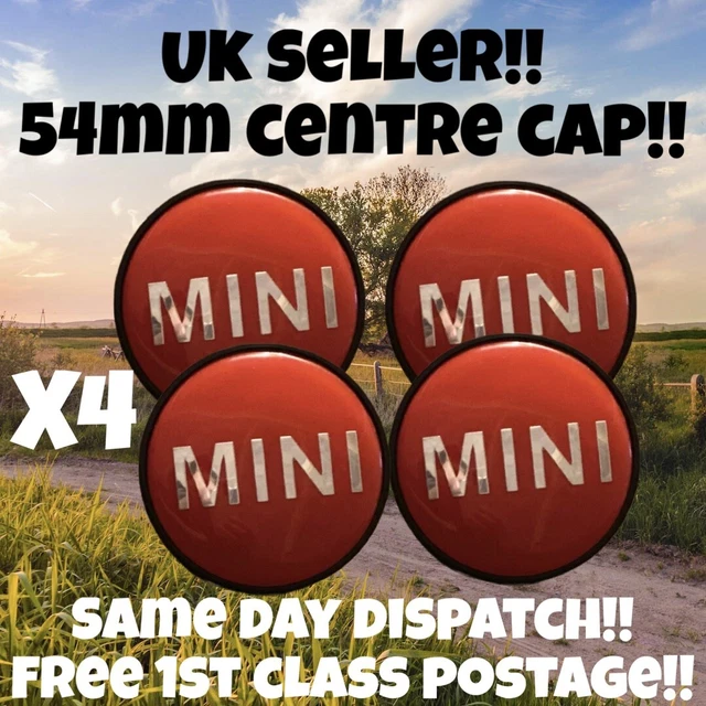Four Red Mini Caps Wheel Center Hub Cap Car Logo JCW 54mm Cooper 36131171069 R50