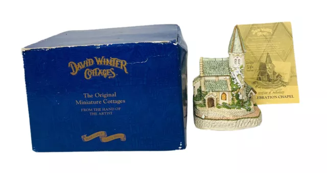 Vintage David Winter Cottages CELEBRATION CHAPEL Handcrafted COA in Box 1994