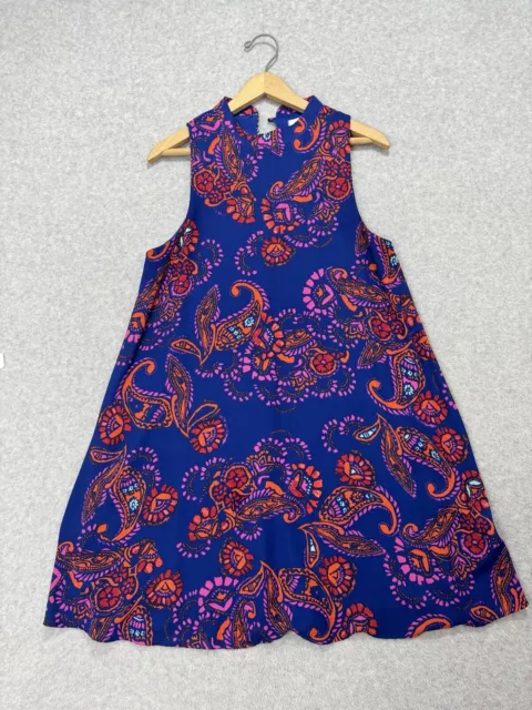 Everly Womens Shift Dress Sz Medium Paisley Sleeveless Floral Vacation Flowy