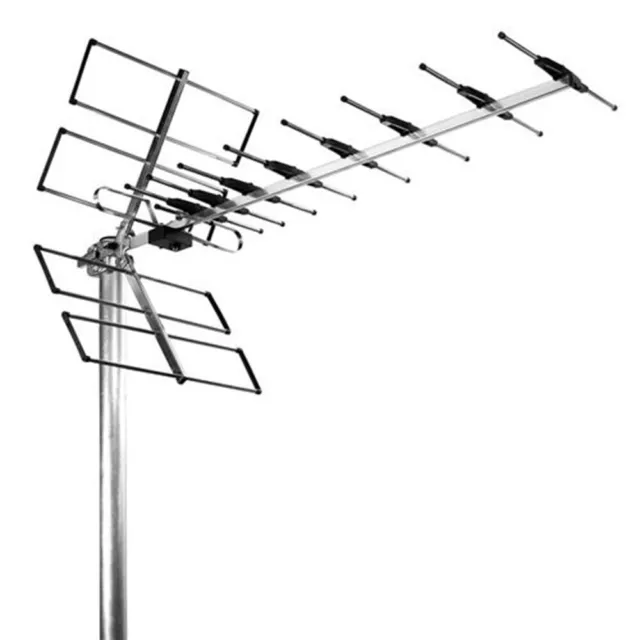 Antenne terrestre râteau aluminium TNT UHF DVB-T WISI EB457 LTE 700MHz gain 13dB