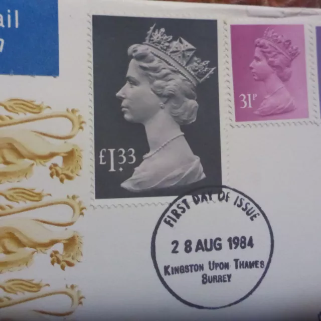 Machin Heads  Royal Mail Fdc Airmail Postally Used To Australia 1984 7  Stamps 2