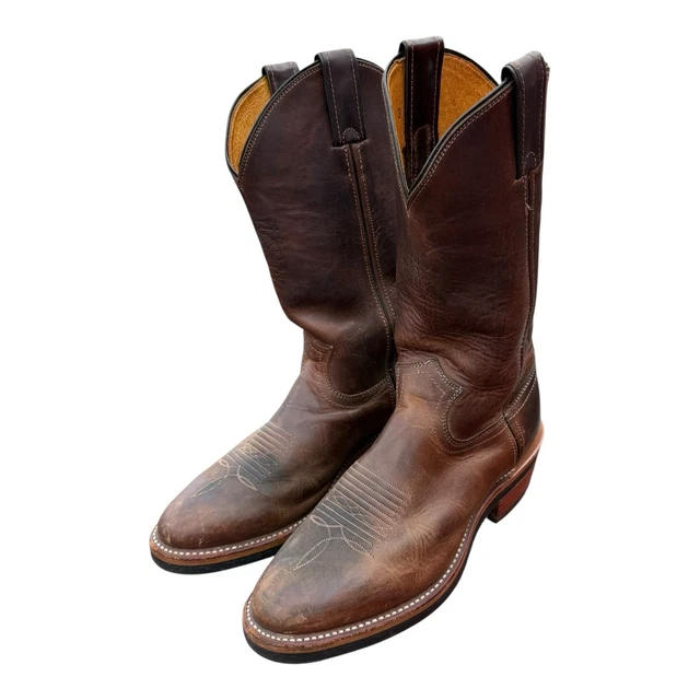 Bottes Chippewa Homme En Cuir Marron Et Toile - Taille 8.5D, Fabriqué USA, Occasion