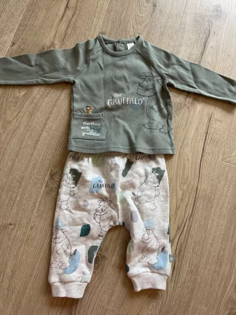 Baby Boy The Gruffalo Outfit Size 3-6 Months Tracksuit Bottoms & Top Green Grey