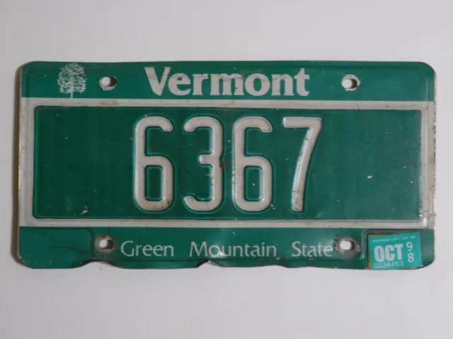 Vermont 6367 License Plate / American Number Plate