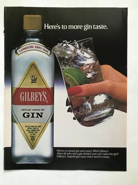 Gilbey's Gin Vintage 1983 Print Ad