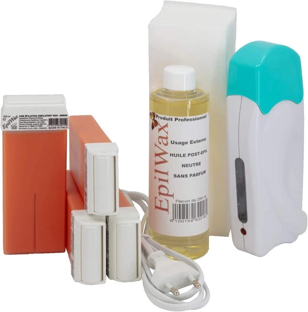 Kit completo depilación EpilWax - con cartuchos enrollables de cera, roll on