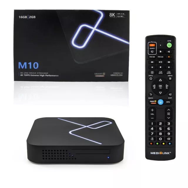 Medialink M10 Ultra 8K 4K IPTV Box Mediaplayer Dual WiFi Bluetooth Android 9 NEU