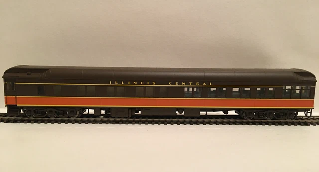 HO Walthers Illinois Central Pullman Heavyweight Solarium-Obs Observation Car IC