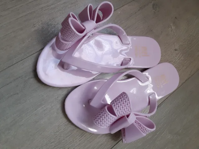MEL By MINI MELISSA Pink Bow Flip Flops Sandals Size 11 Kids