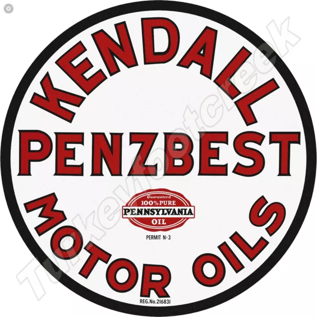 Kendall Penzbest Motor Oils 11.75" Round Metal Sign