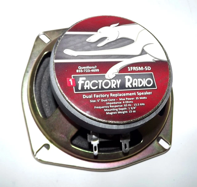 35 Watt 4 Ohm 1-3/4" Mounting Depth  5" Dual Cone Speaker Fits Various Vehicles
