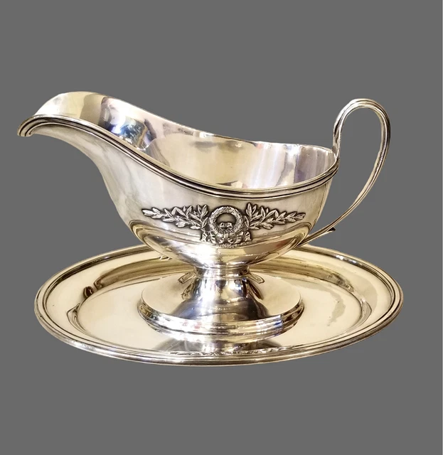 Old Elkington English Silver Metal Sauce Boat
