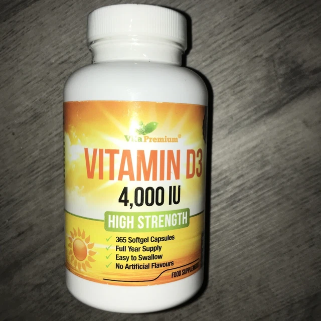 VITA PREMIUM VITAMIN D3 4,000 IU, 365 Easy to Swallow Softgels £9.99