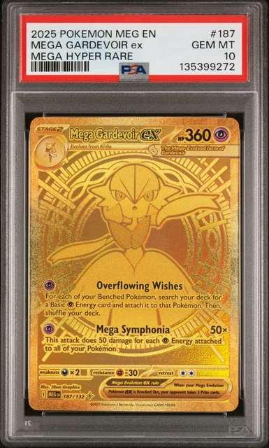 2025 POKEMON MEG En Mega Evolution Mega Hyper Rare #187 Mega Gardevoir ...