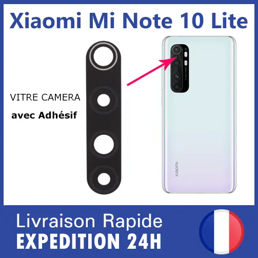 Xiaomi Mi Note 10 LITE vitre camera verre lentille appareil photo arrière lens