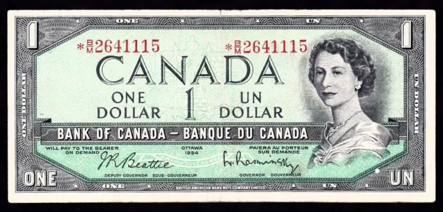 $1.00 Canada Bank Note 1954 *Replacement Bank Note Circulated